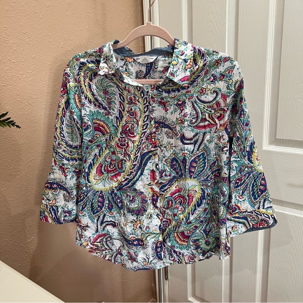Dillards Allison Daley Paisley Button Down
